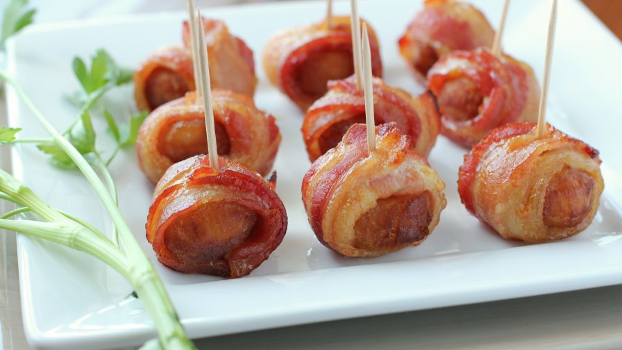 bacon wrapped water chestnuts soy sauce